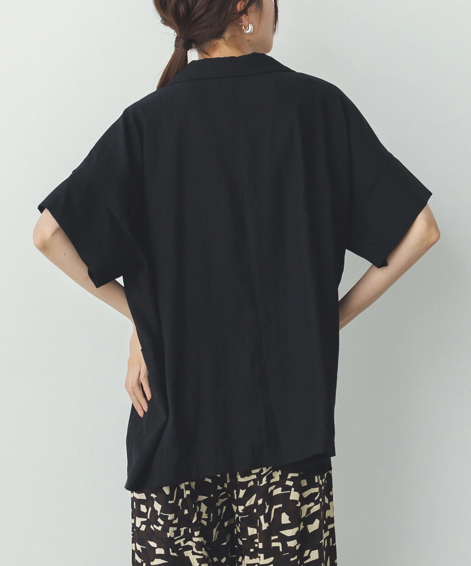 ワッシャーサテン シャツジャケット