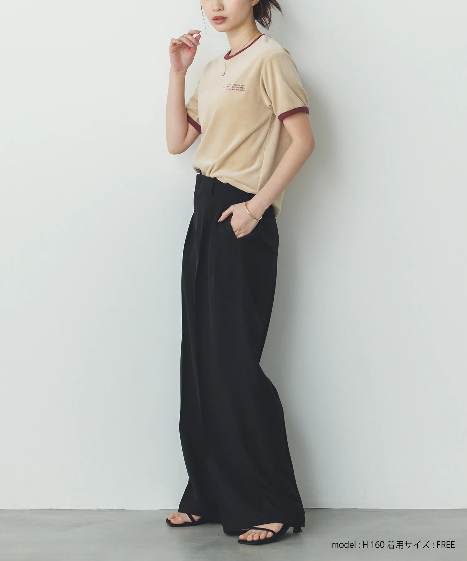 ベロア リンガーTシャツ