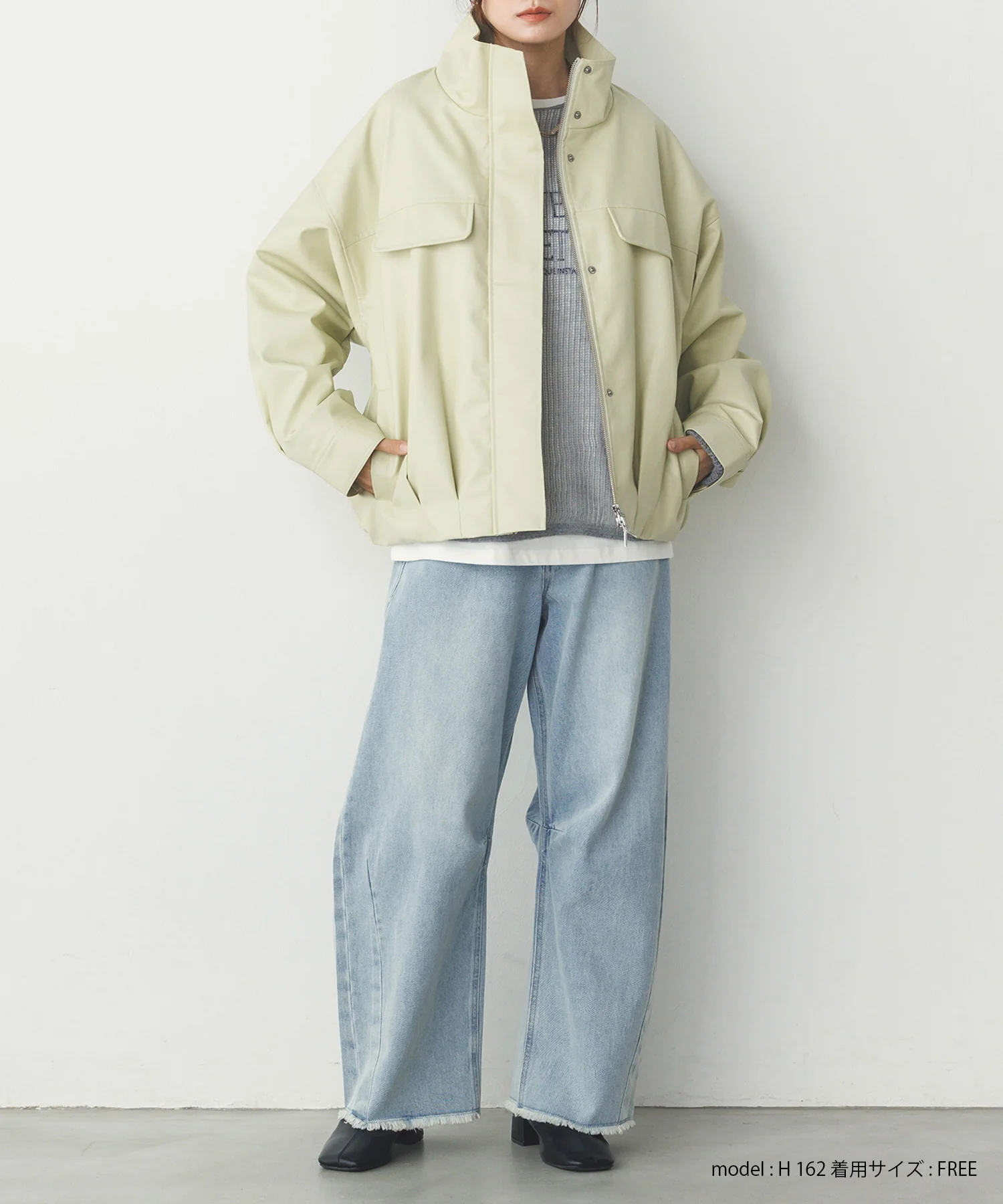 フェイクレザー オーバーブルゾン