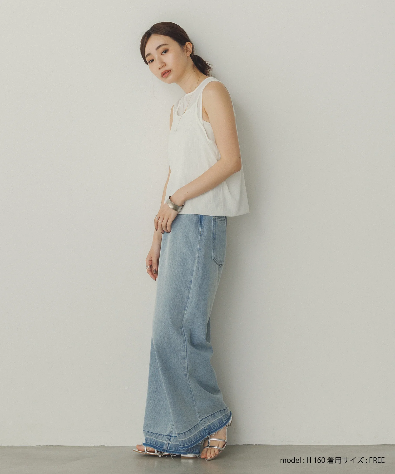 ランダムリブ シアータンクトップ