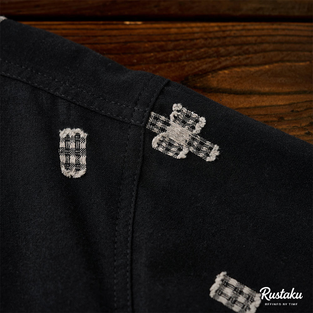 アメカジネイティブ柄刺繍ジャカード半袖シャツ