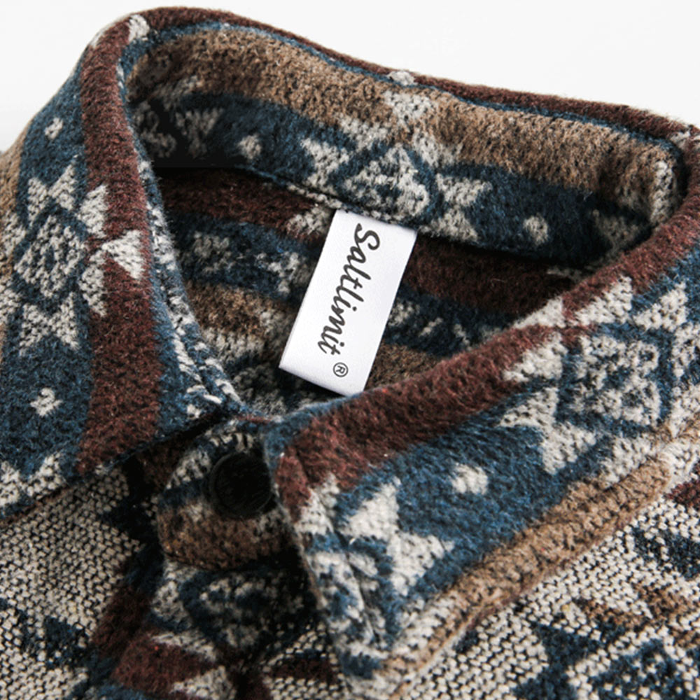 ナバホ柄ジャカード織りシャツジャケット