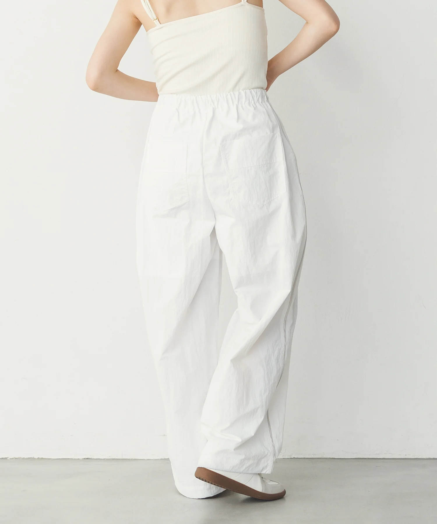 【撥水加工】グログラン タックパンツ