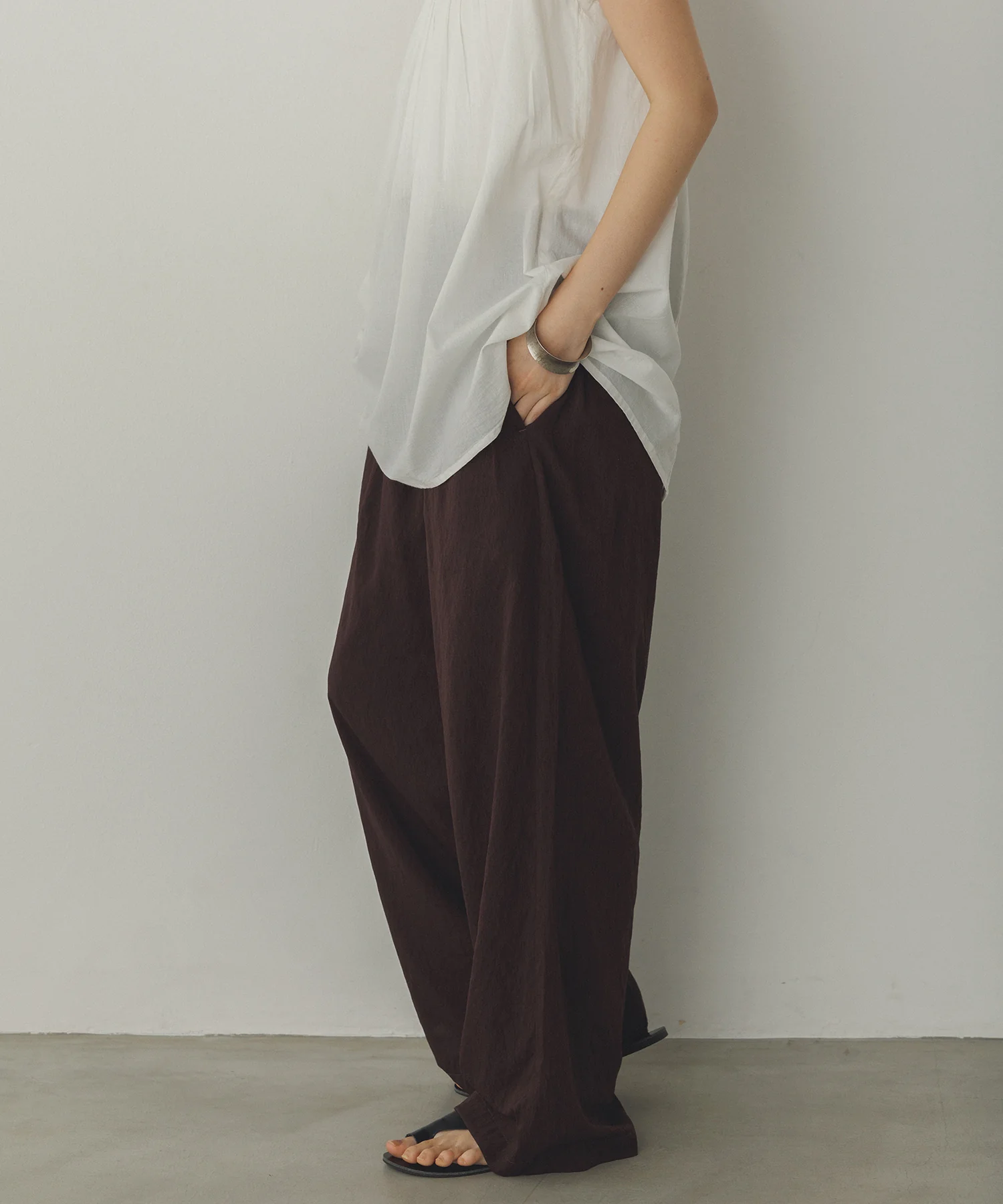 シアー ストレートパンツ