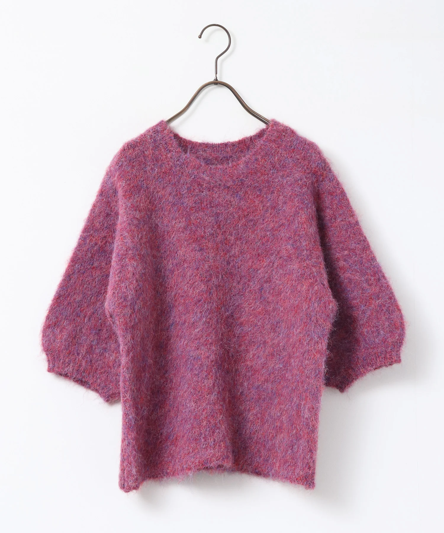 モヘアタッチ 半袖ニット