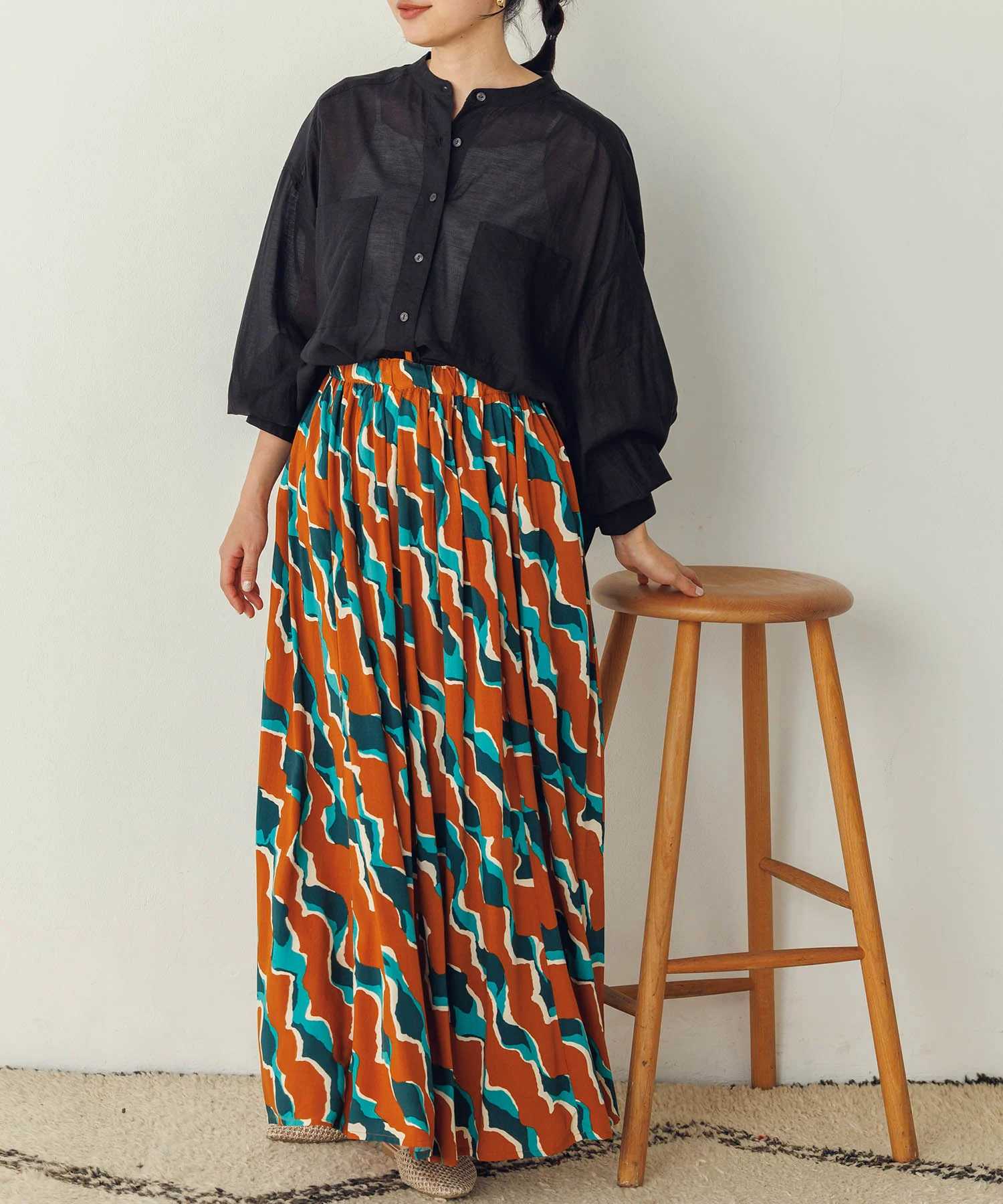 プリントフレアスカート