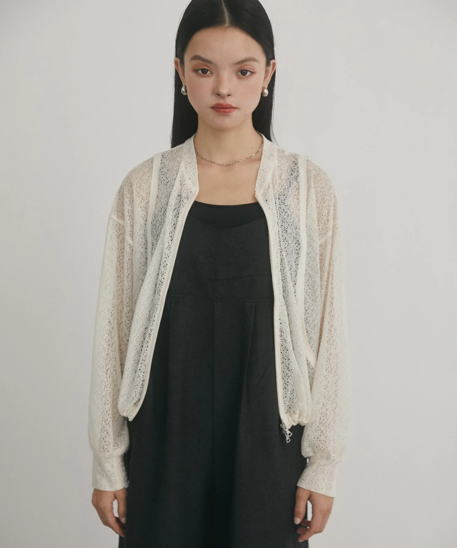 ダブルジップレースブルゾン