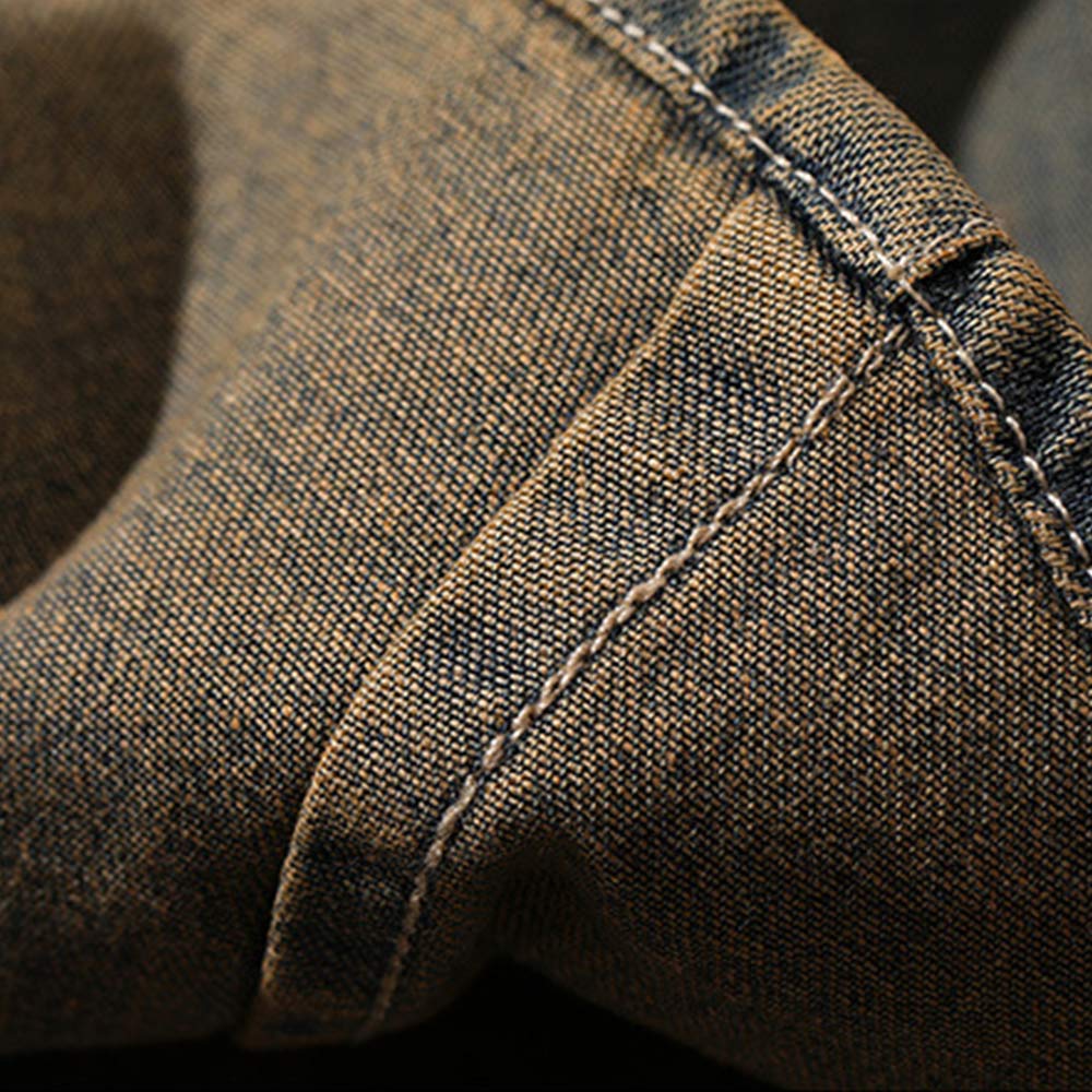 アメカジ刺繍ウォッシュデニムシャツ長袖