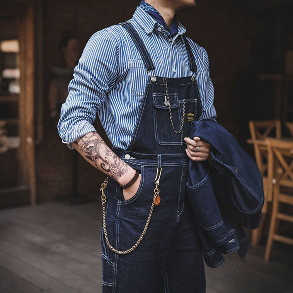 原色デニムオーバーオール