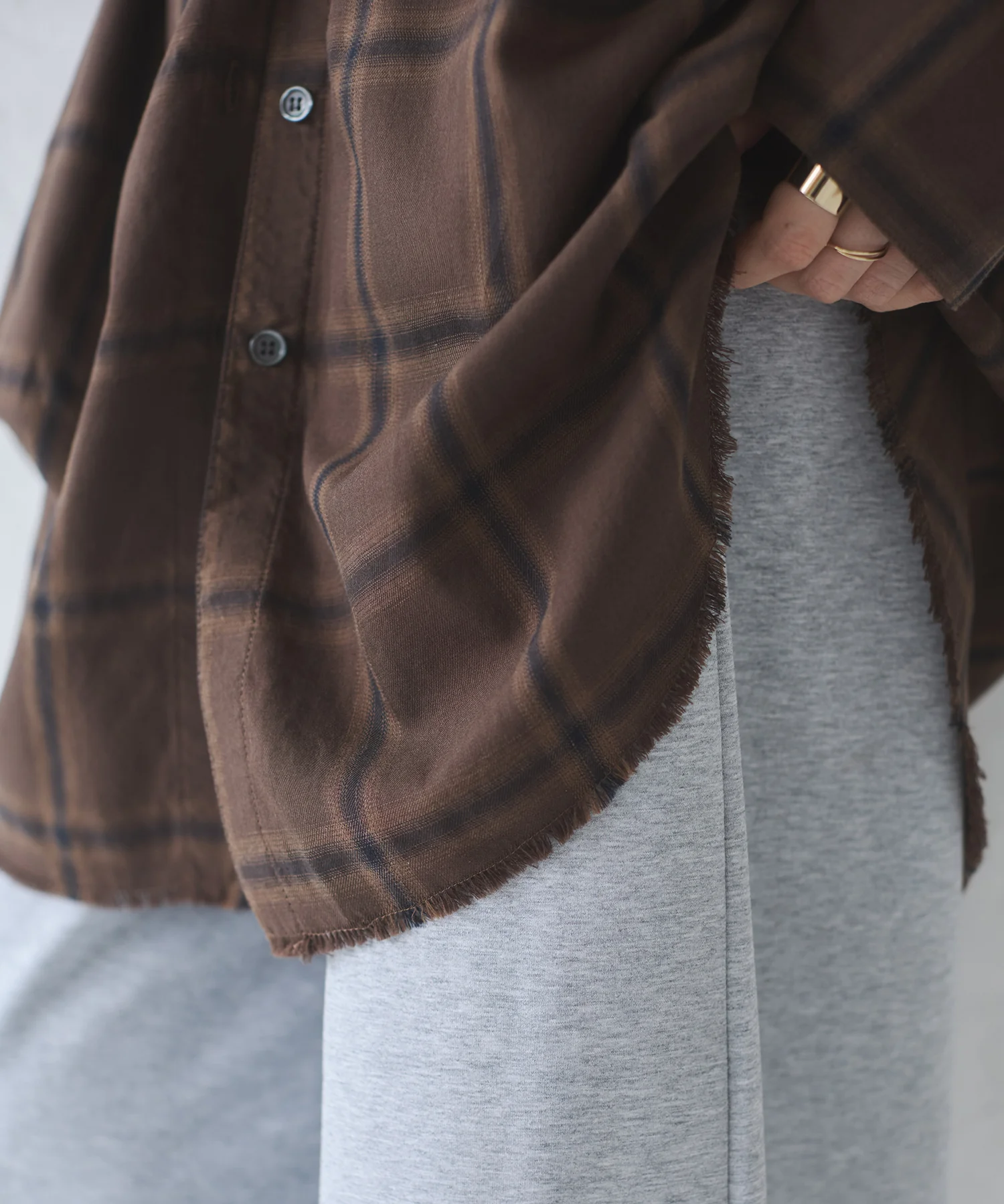 オンブレチェック オーバーシャツ