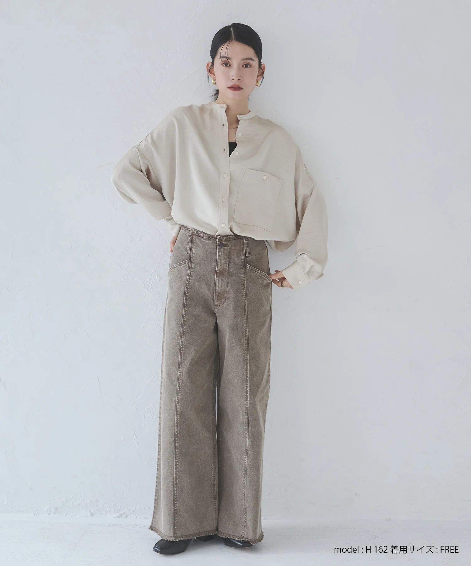 マットサテン オーバーシャツ