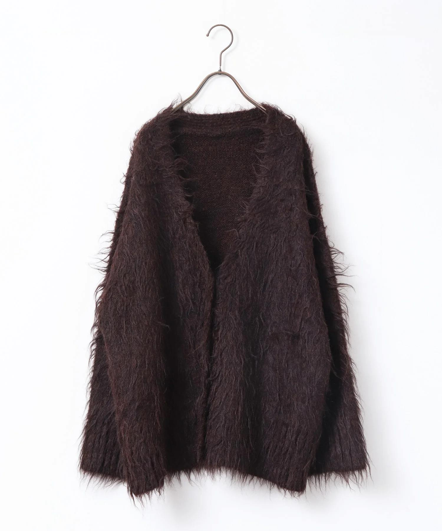 起毛シャギー ニットカーディガン