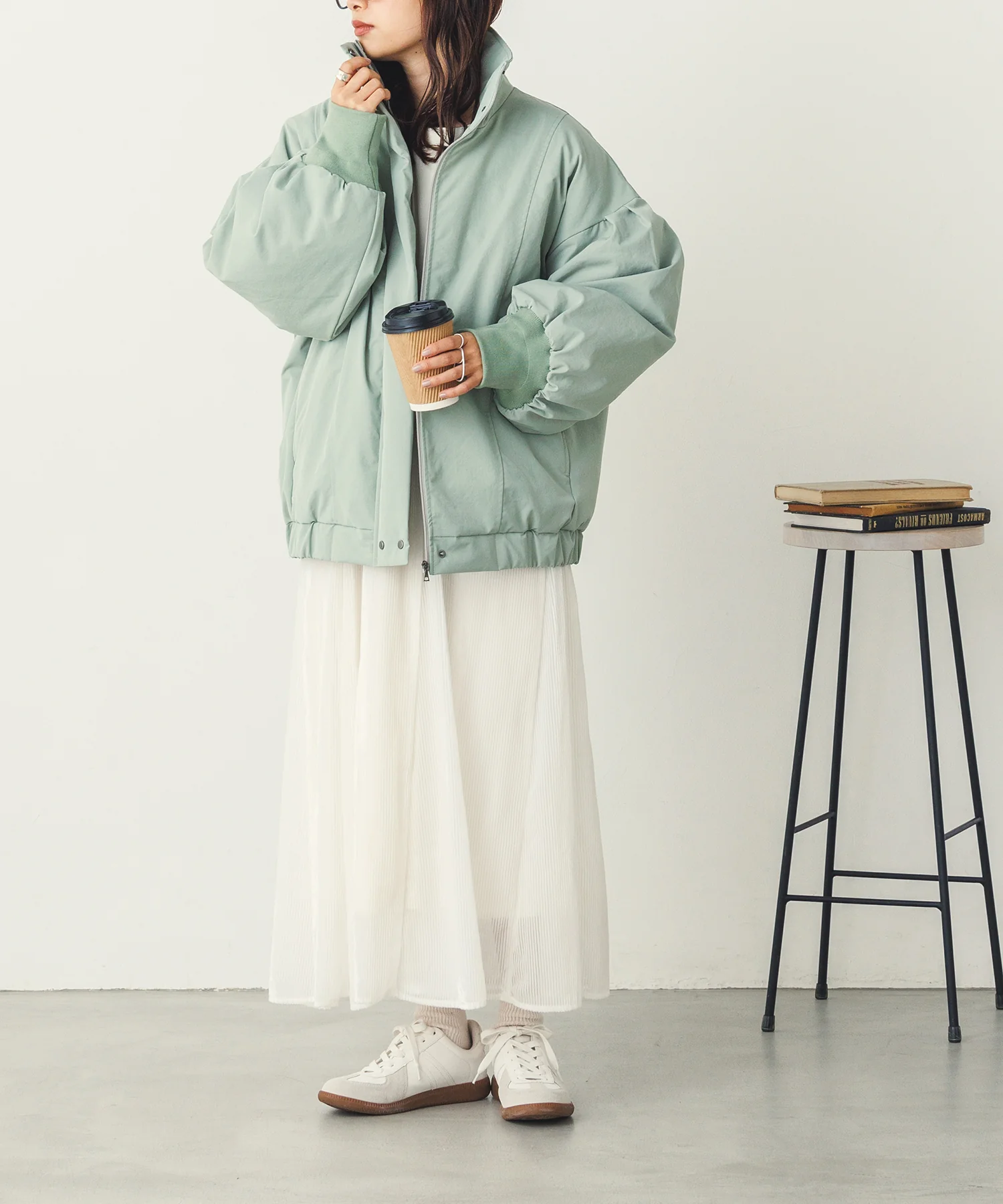 シアーストライプフレアスカート