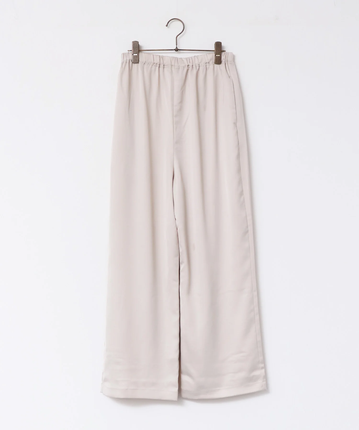 サテン ストレートイージーパンツ