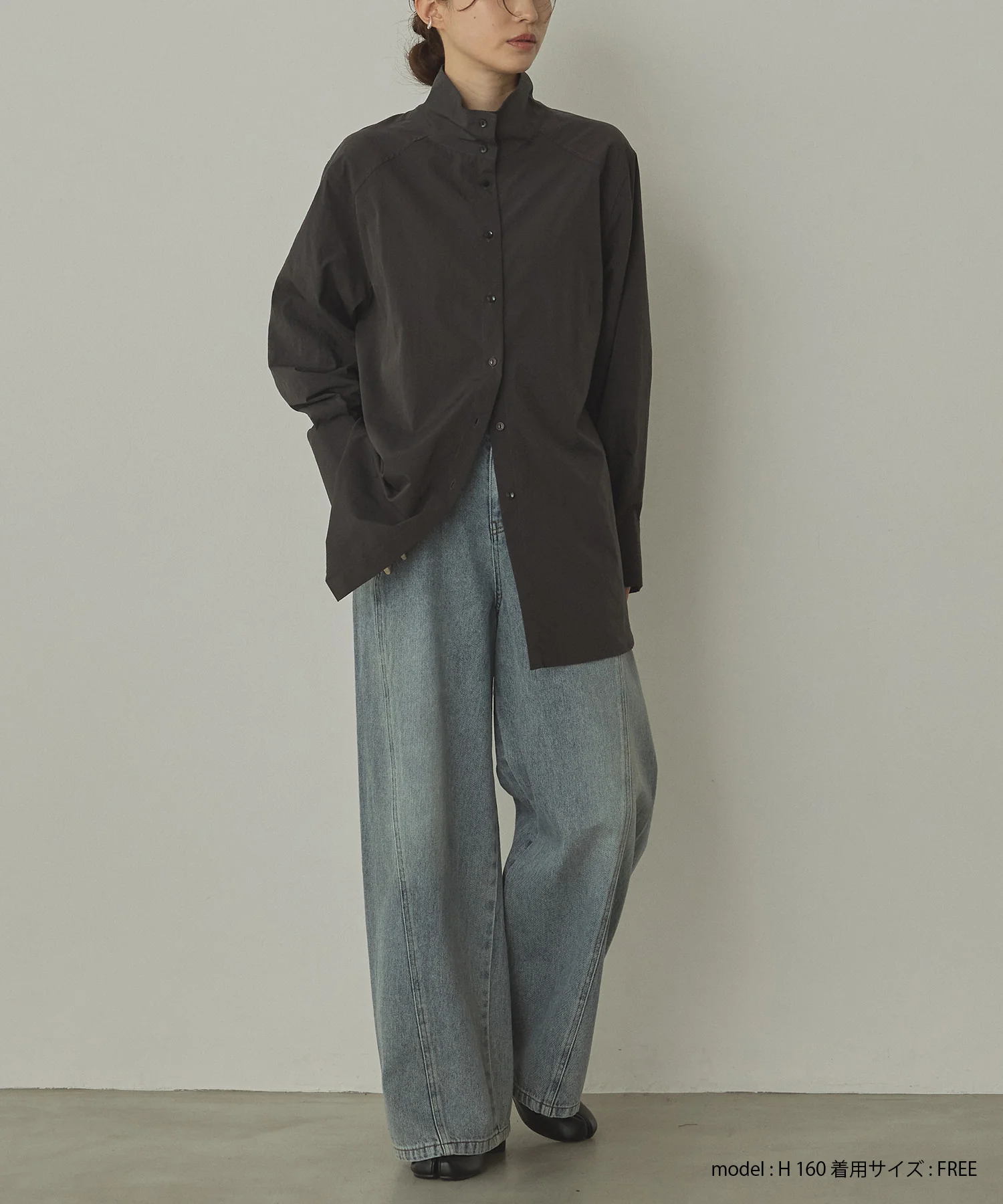 スラブデニム/ラメ ワイドパンツ　