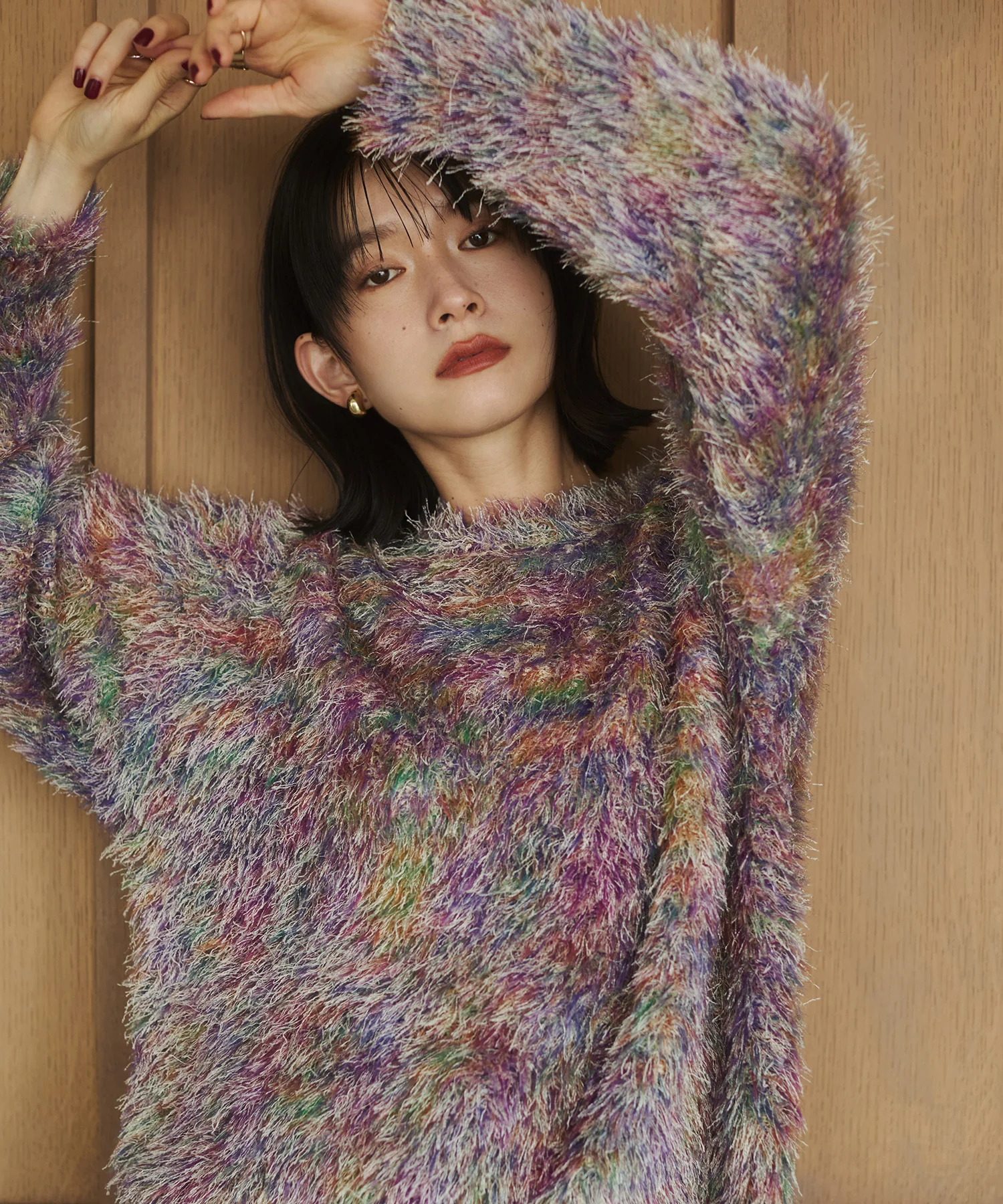 ミックス シャギーニット