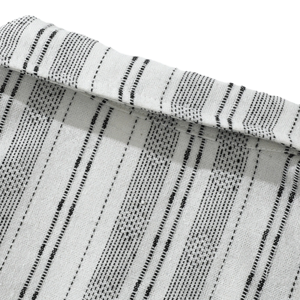 リネンストライプ開襟シャツ 半袖