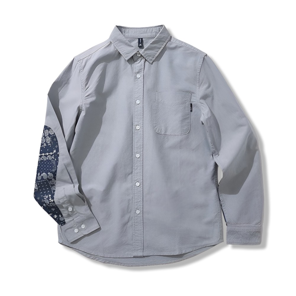 エルボーパッチペイズリー柄　オックスフォードシャツ