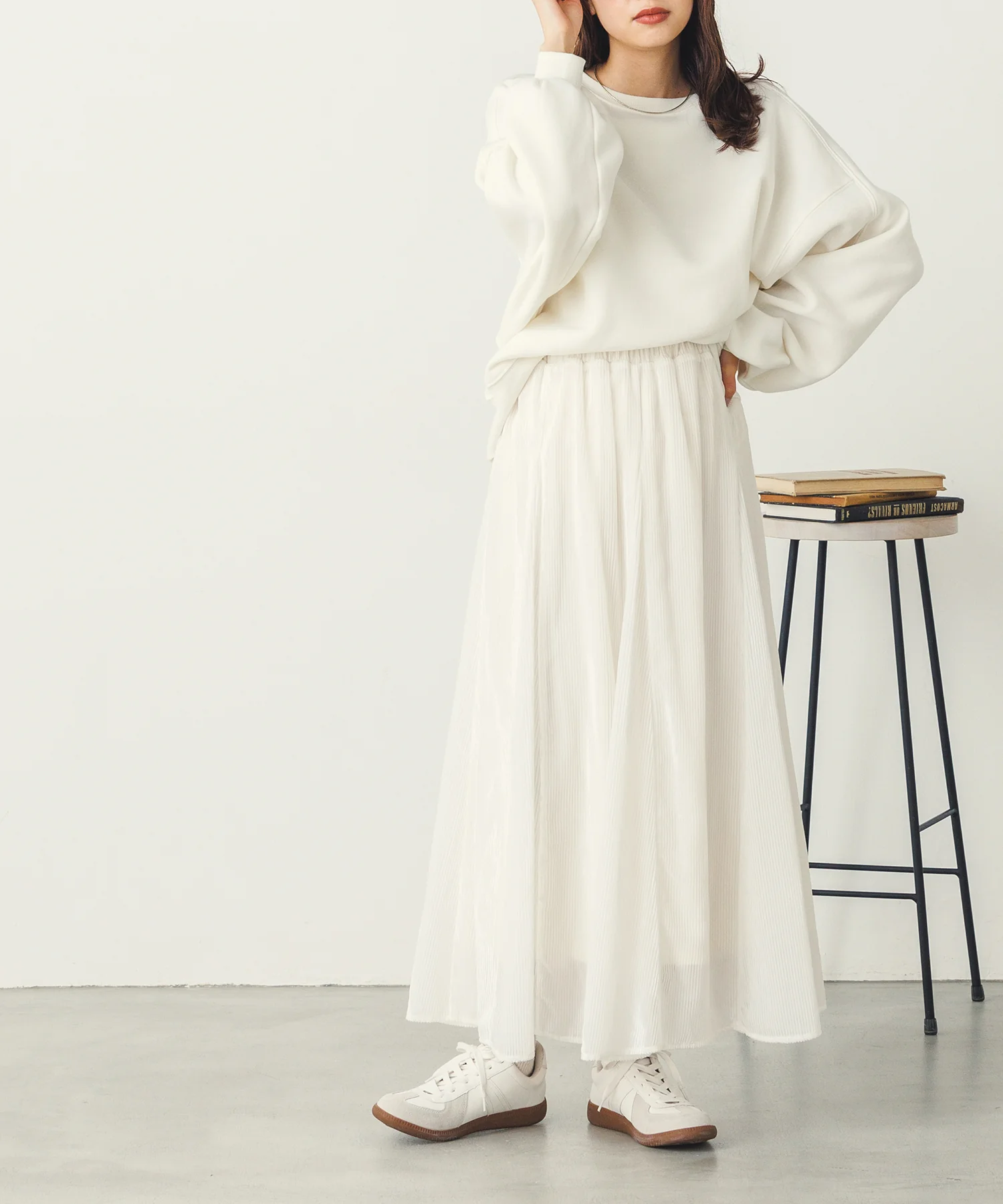 シアーストライプフレアスカート