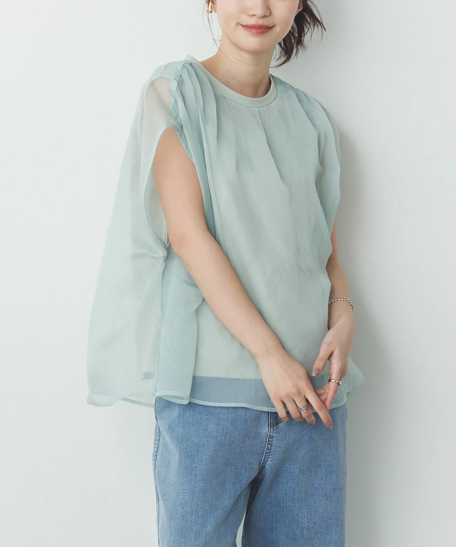 ニュアンス シアーレイヤードトップス