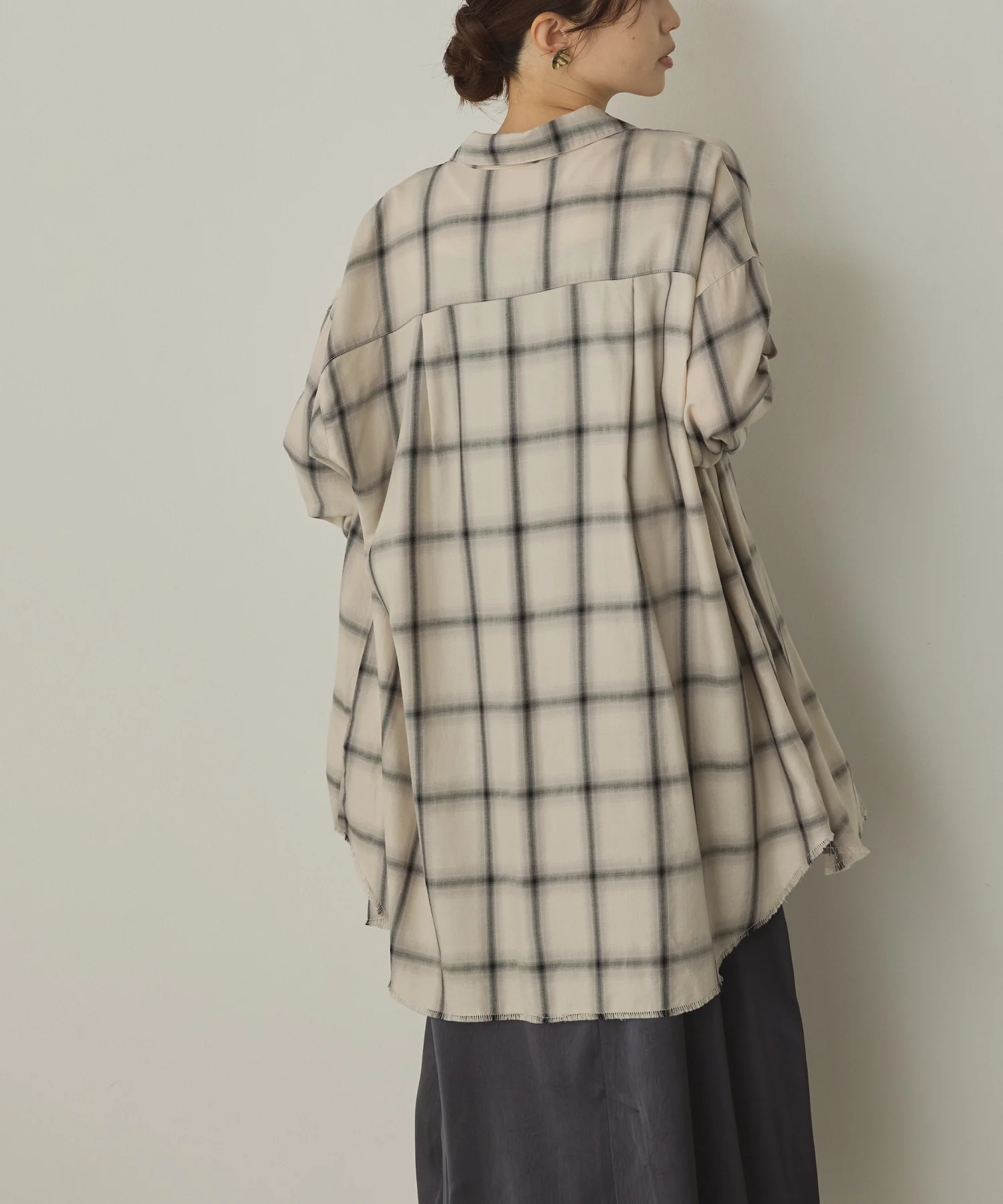 オンブレチェック オーバーシャツ