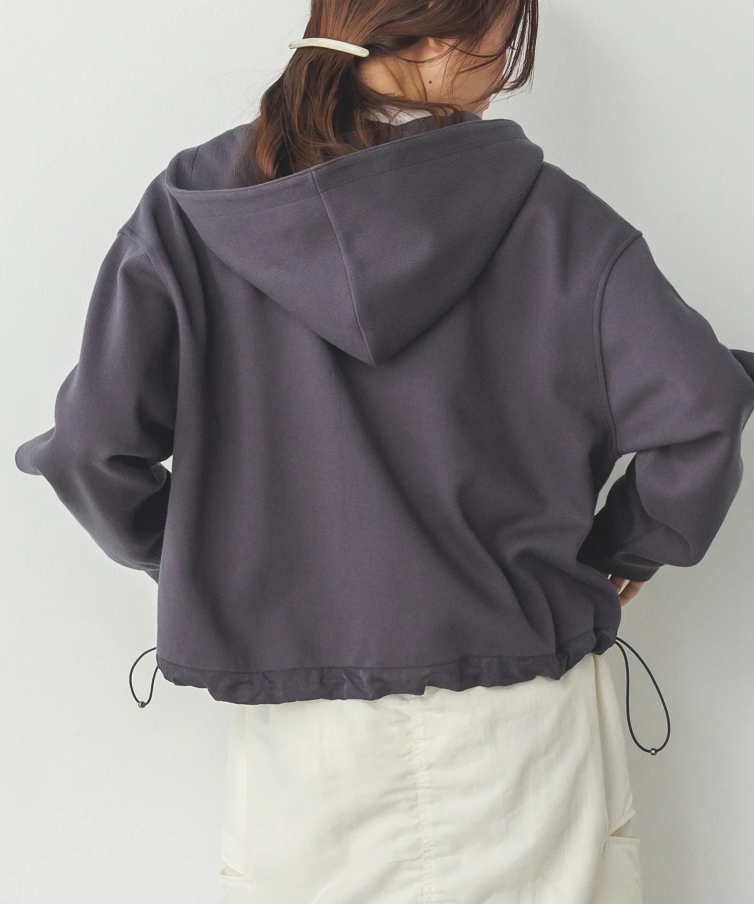 ダブルジップ ショートフーディ