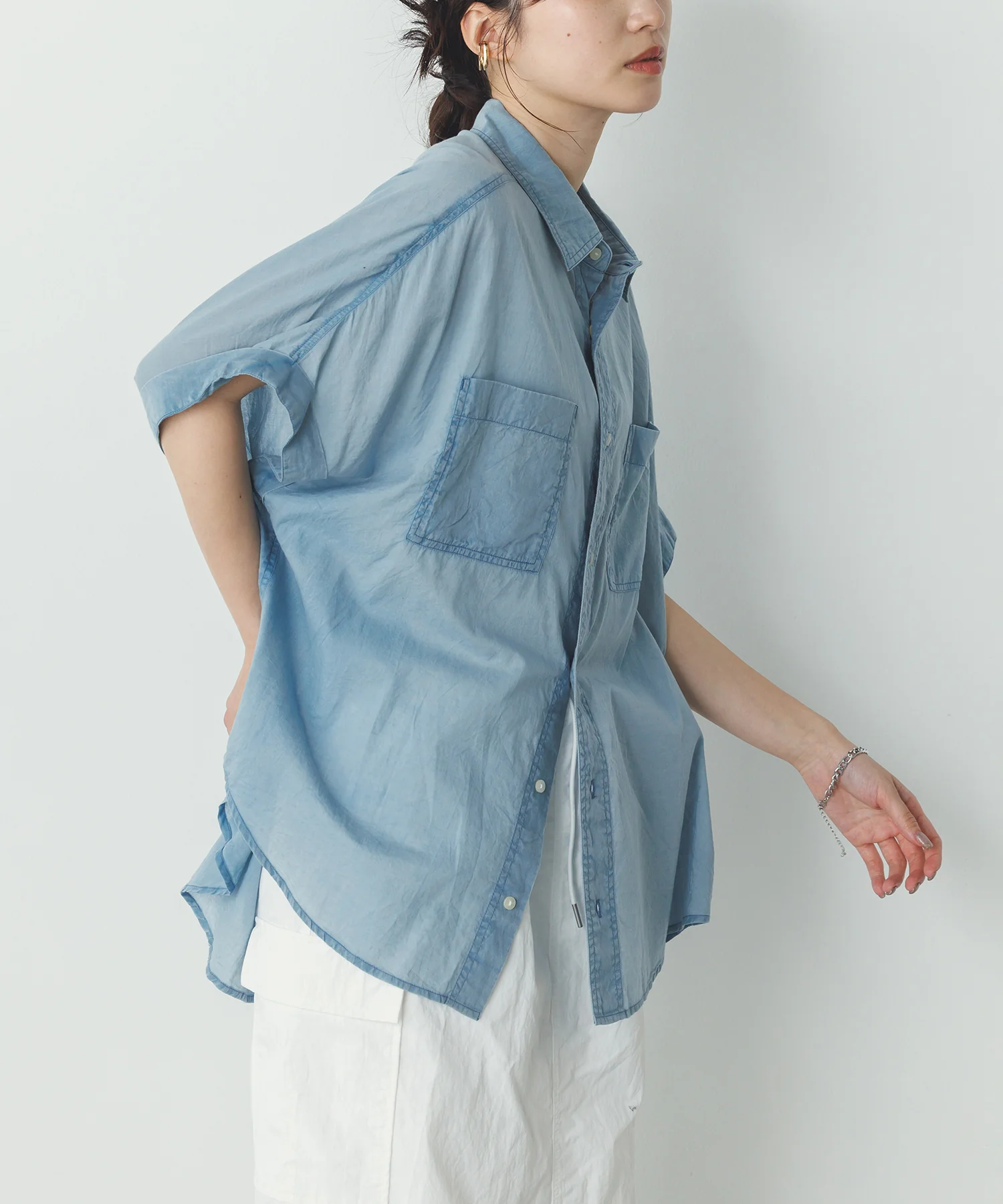 コットンボイル 半袖シャツ