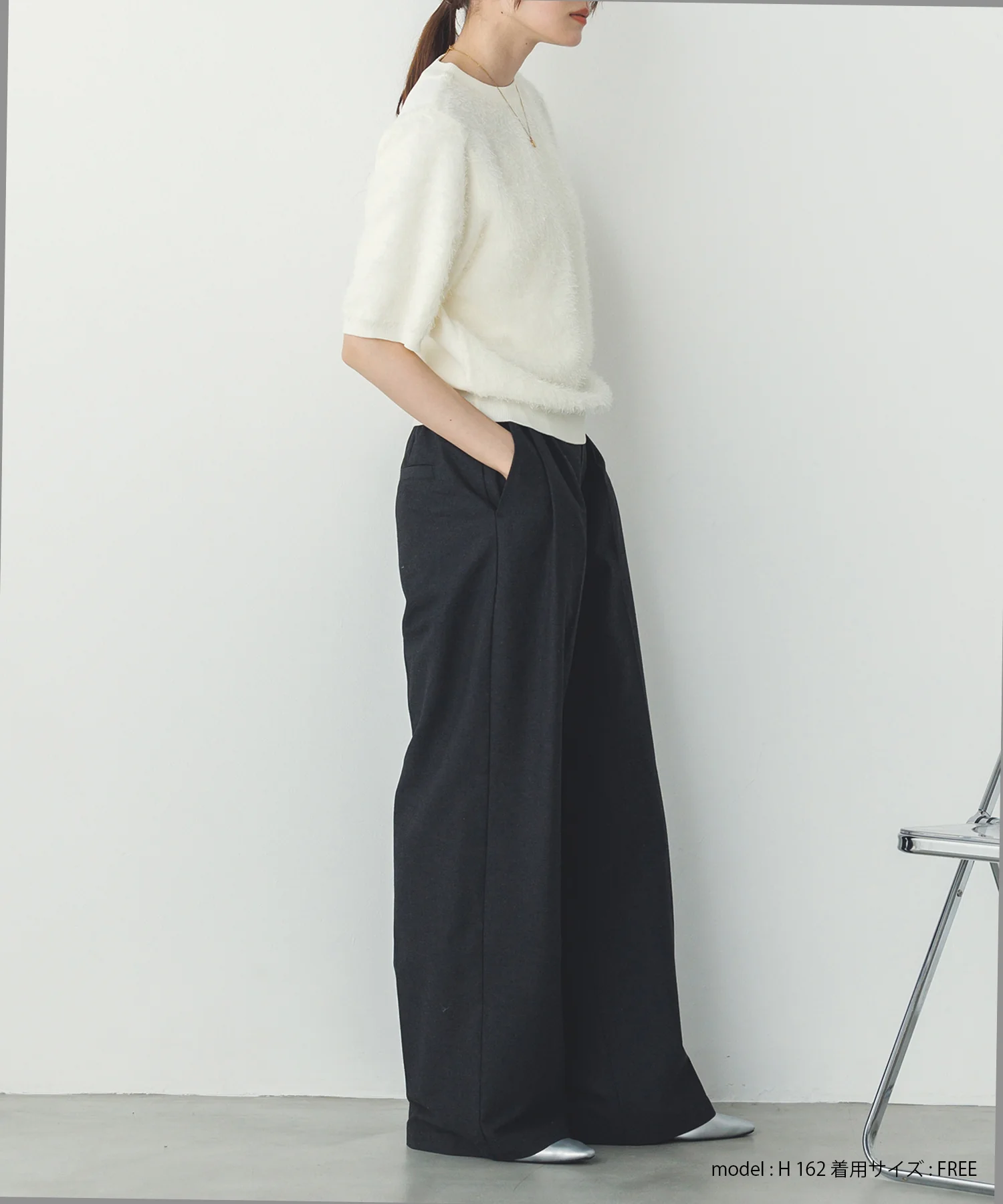 シアージャガード ハーフスリーブニット