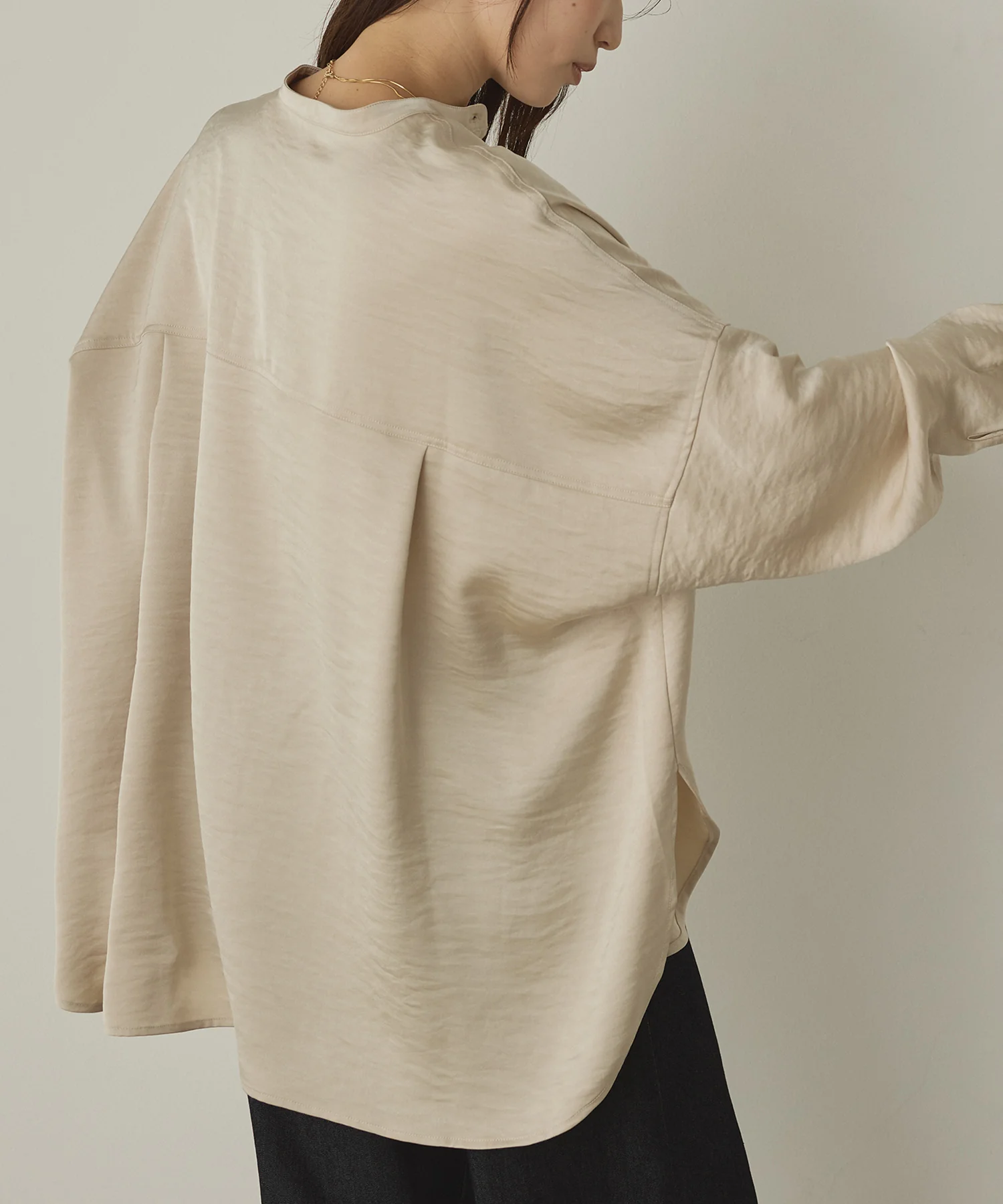 マットサテン オーバーシャツ