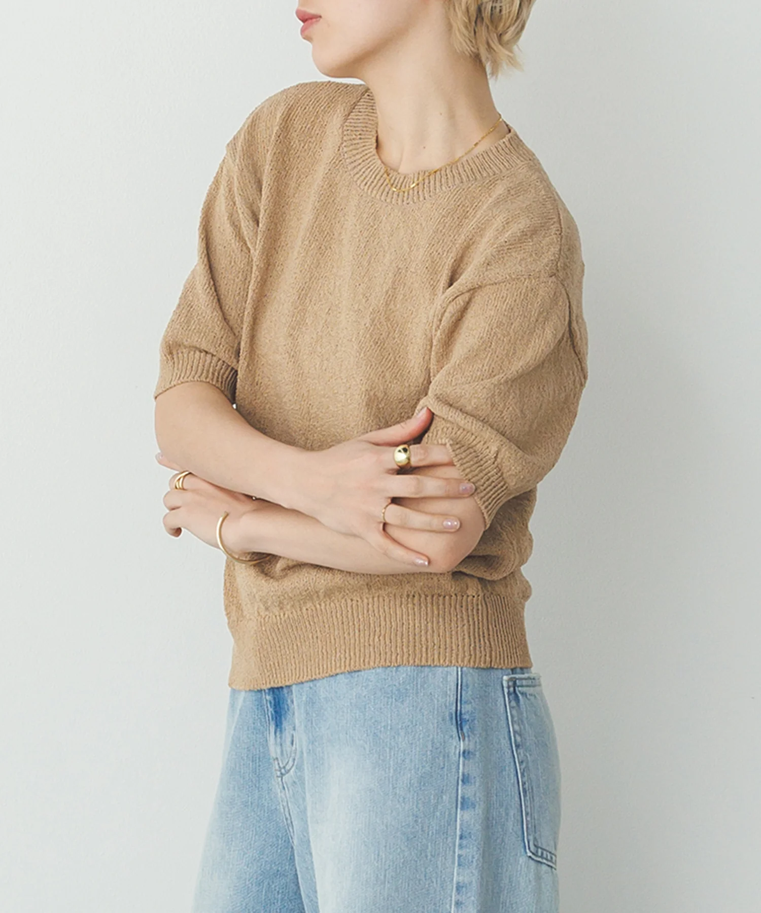 【別注】ハーフスリーブ サマーニット