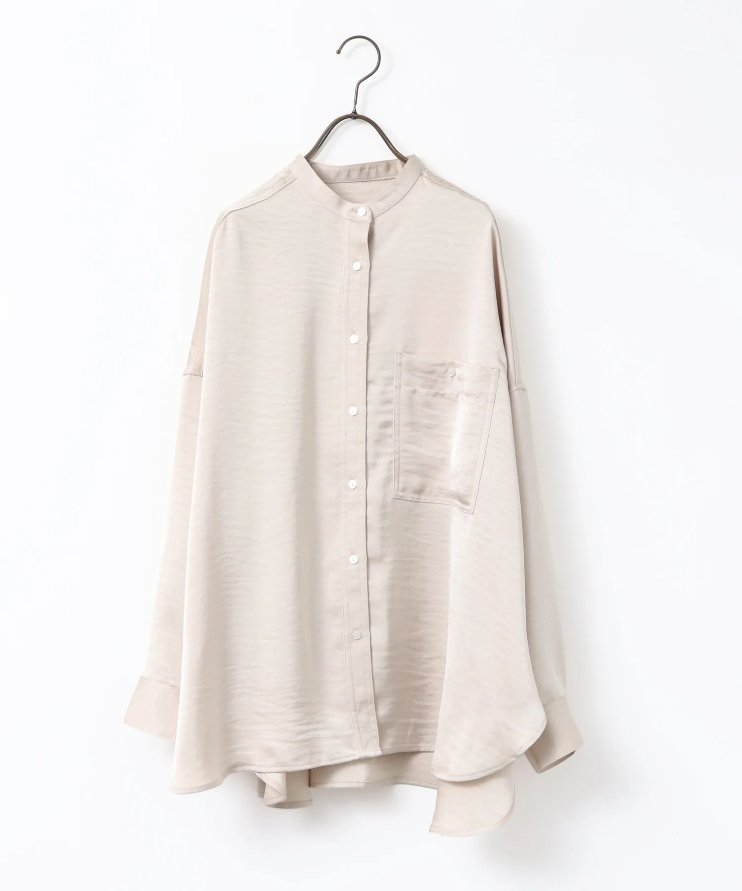 マットサテン オーバーシャツ