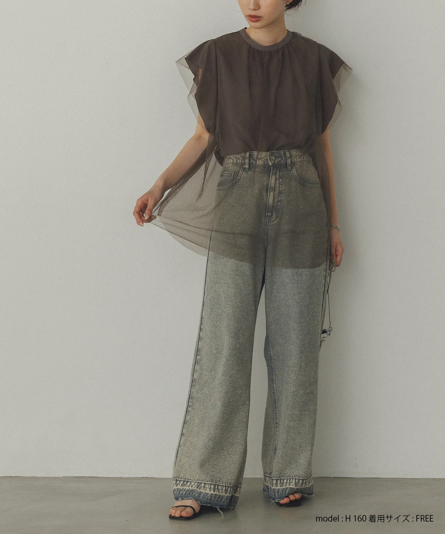 チュール レイヤードブラウス