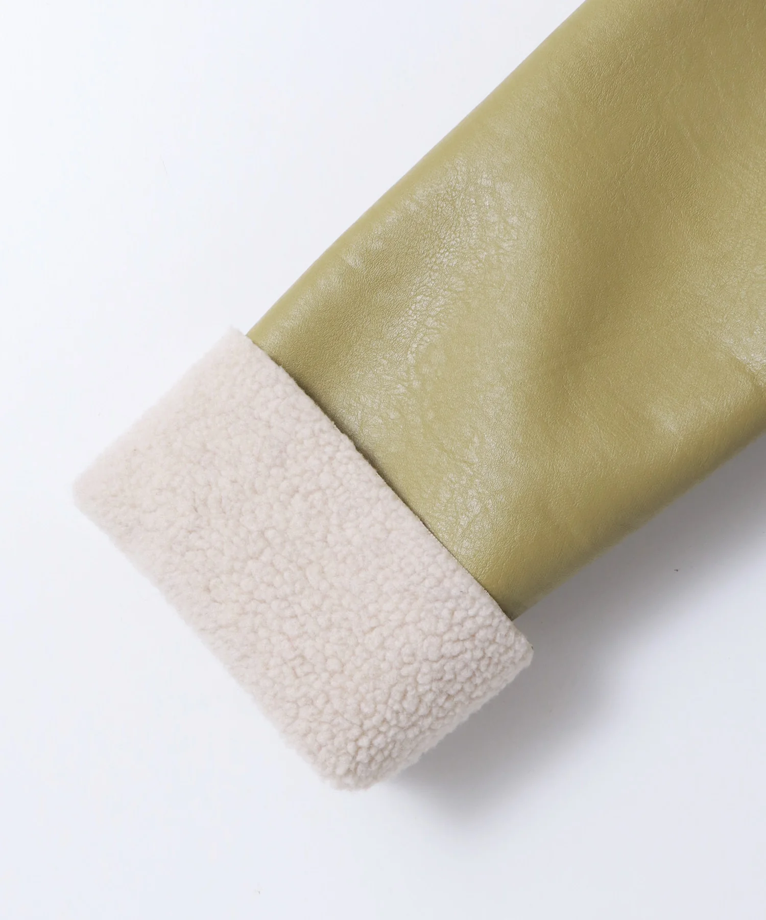 フェイクレザー×ボア ブルゾン