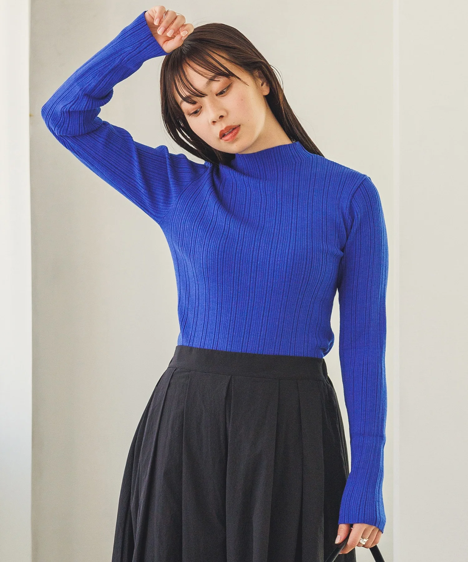 【静電気防止】やわもちヤーン ランダムリブニット